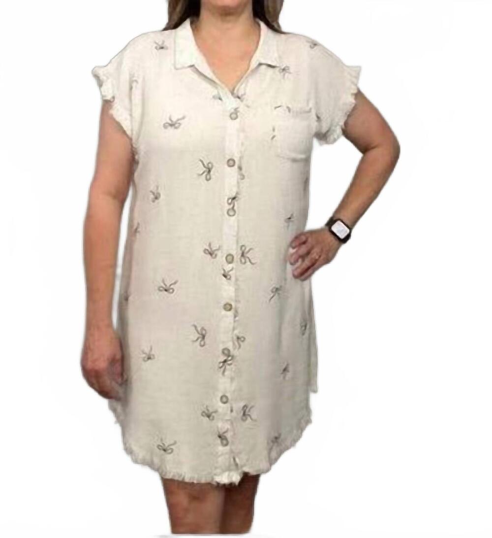 NEW UMGEE desert ribbon linen dress in ivory